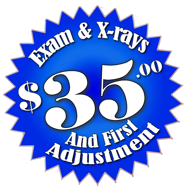 $35 initial visit for Exam and x-rays at Braile Chiropractic in west Cobb county
