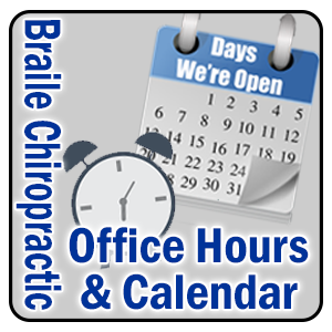 Our office hours and clinic calendar at Braile Chiropractic in Marietta
